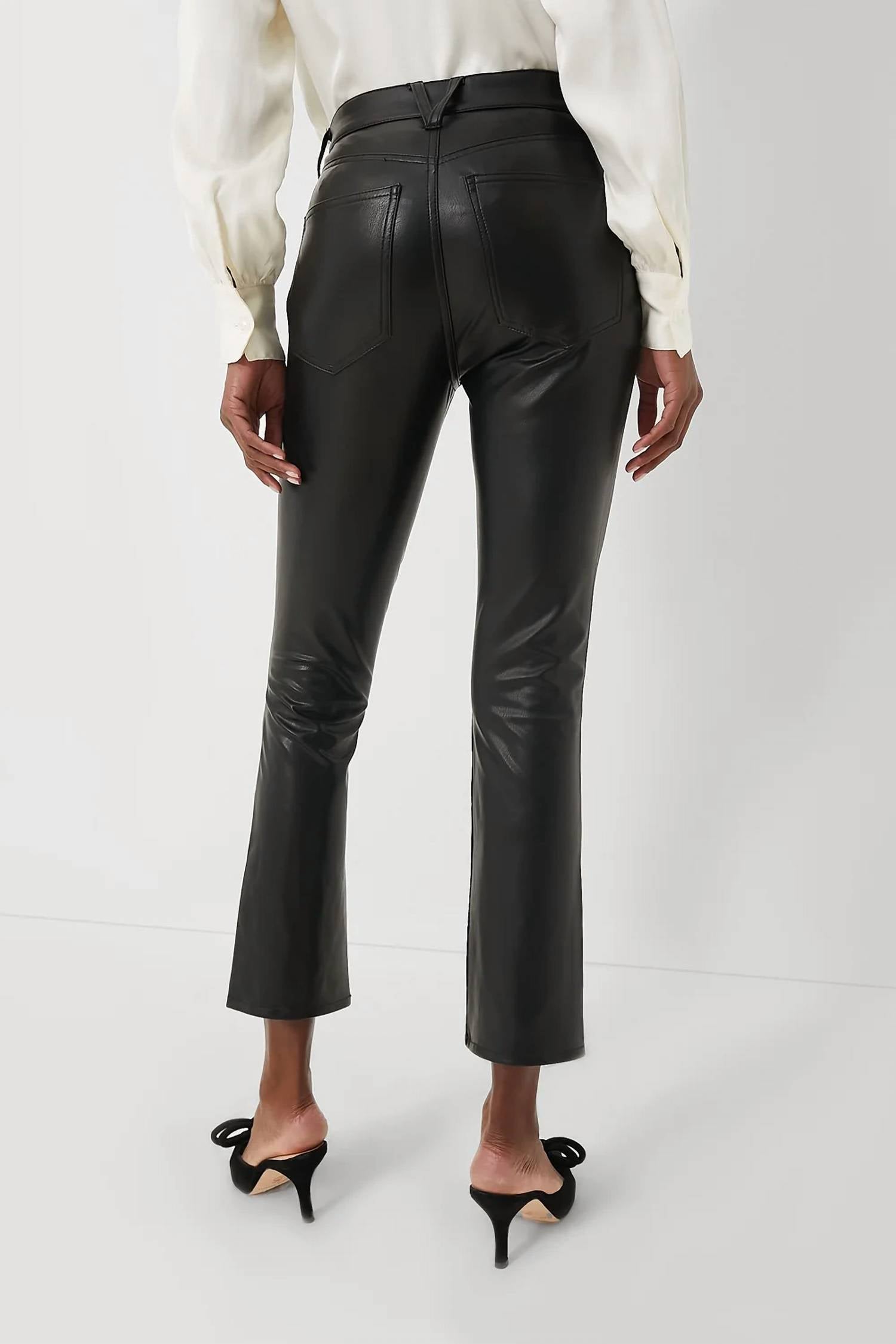 Veronica Beard - Carly Vegan Leather Kick Flare Jeans