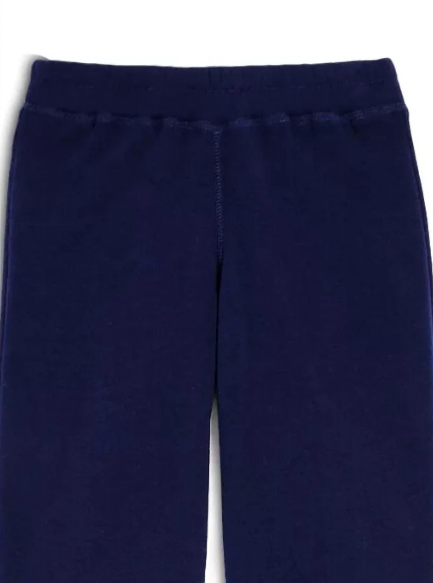 Katie J NYC Girl's Dylan Wide Leg Sweatpant in evening blue - women's pants - detail view