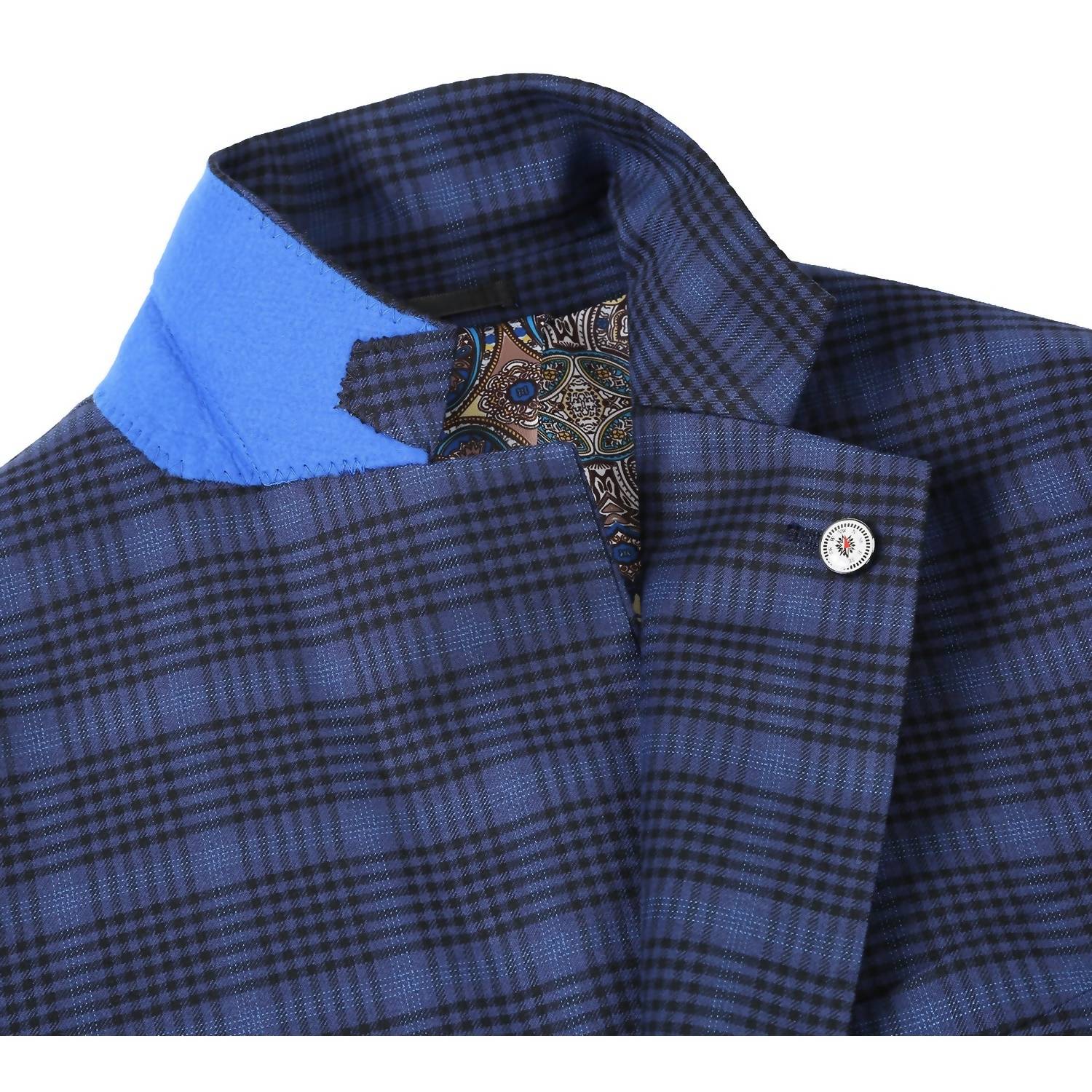 Pelago - Men's Single Breasted Slim Fit Half Canvas Knit Soft Jacket