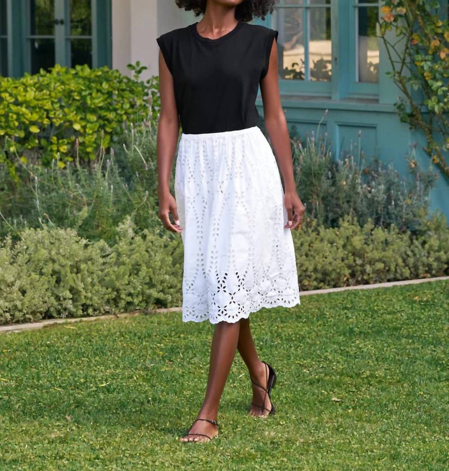 Frank & Eileen - Grace Eyelet Midi Skirt