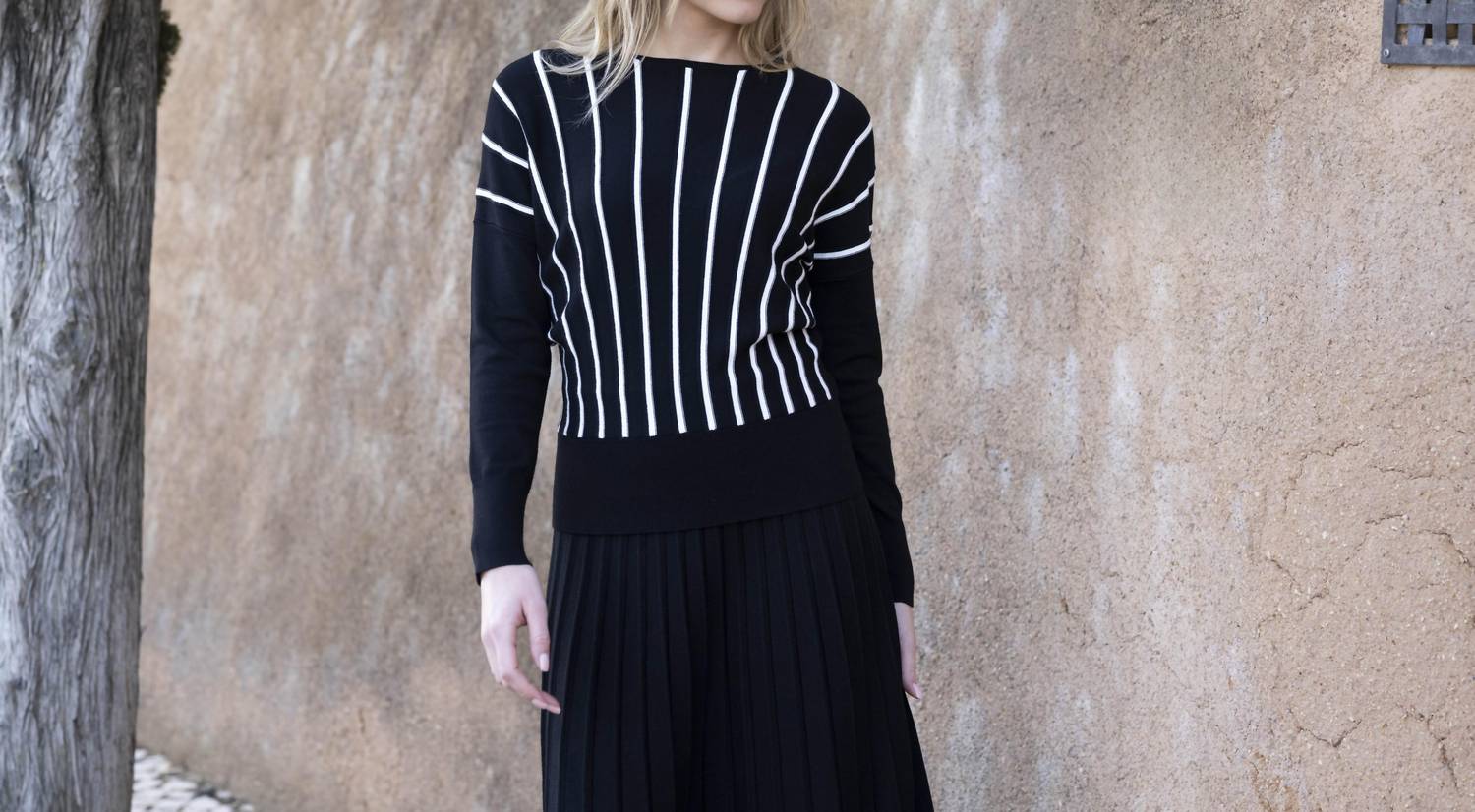 Marble - Ladies Vertical Striped Sweater