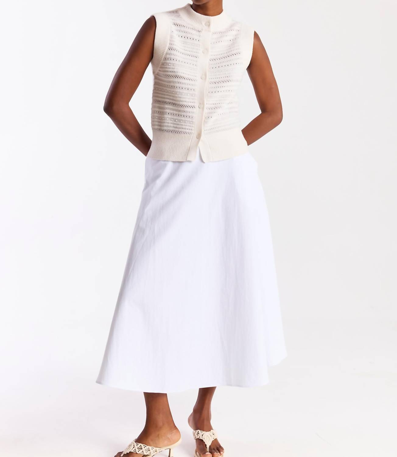 Brodie Cashmere Taylor Cashmere Tank Top in organic white - women's tank top
