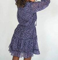 flowers by zoe Tween Floral Long Sleeve Dress in purple - kids' dress - detail view