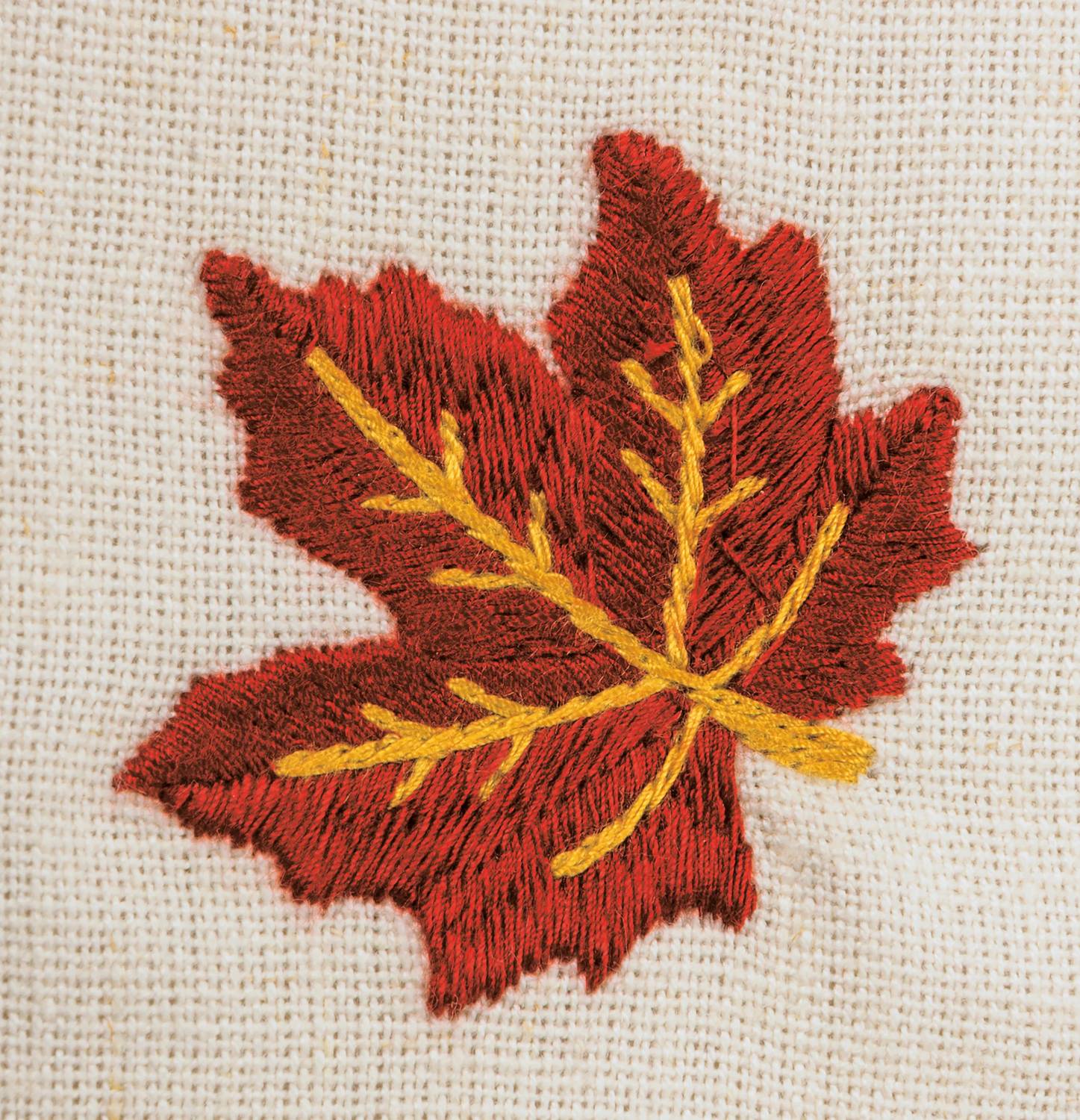 Primitives By Kathy - Falling Leaves Embroidered Linen Table Runner