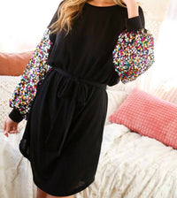 Vine & Love - Sequin Sleeve Dress