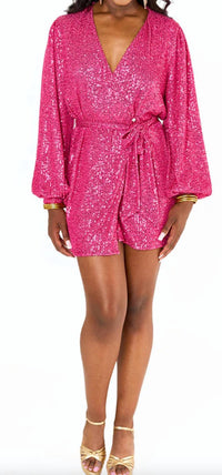Buddylove - Adeline Sequin Wrap Dress
