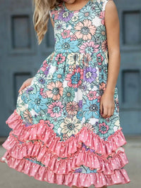 Adorable Sweetness - Girls Floral Ruffle Dress