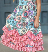 Adorable Sweetness - Girls Floral Ruffle Dress