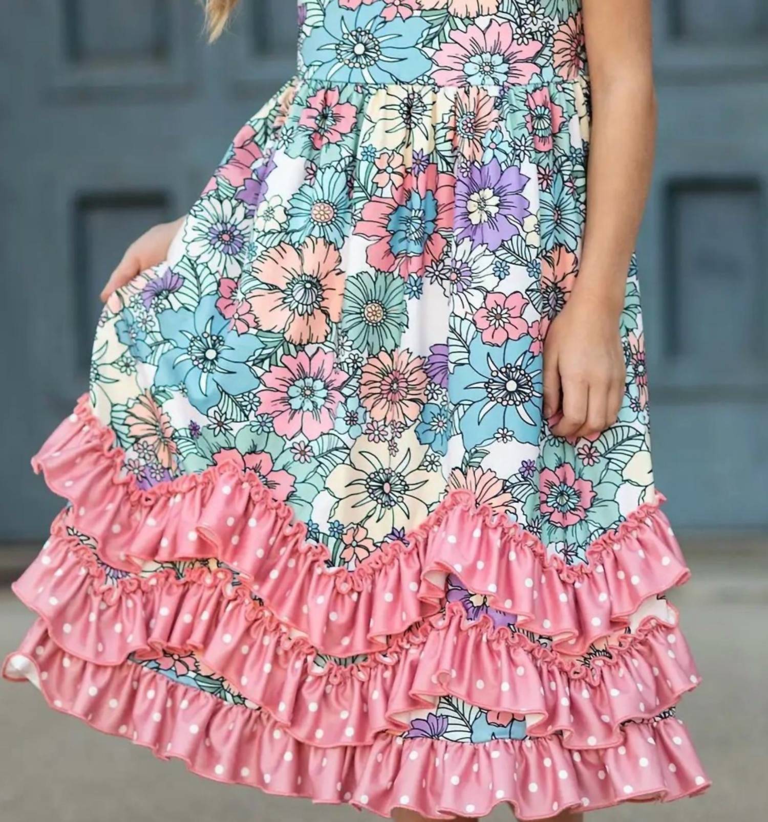 Adorable Sweetness - Girls Floral Ruffle Dress