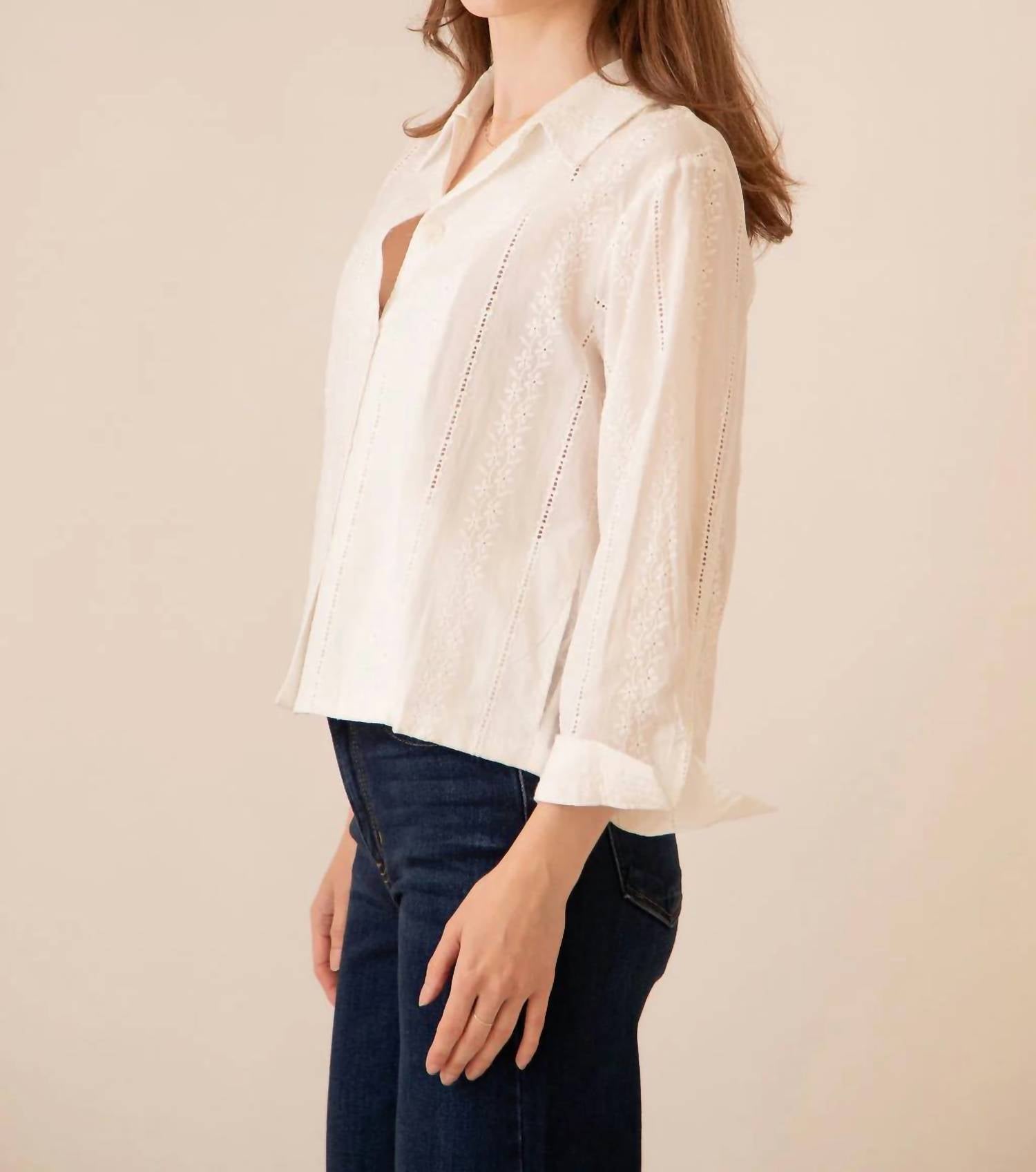 Bailey Rose - Cleo Lace Button Down Shirt
