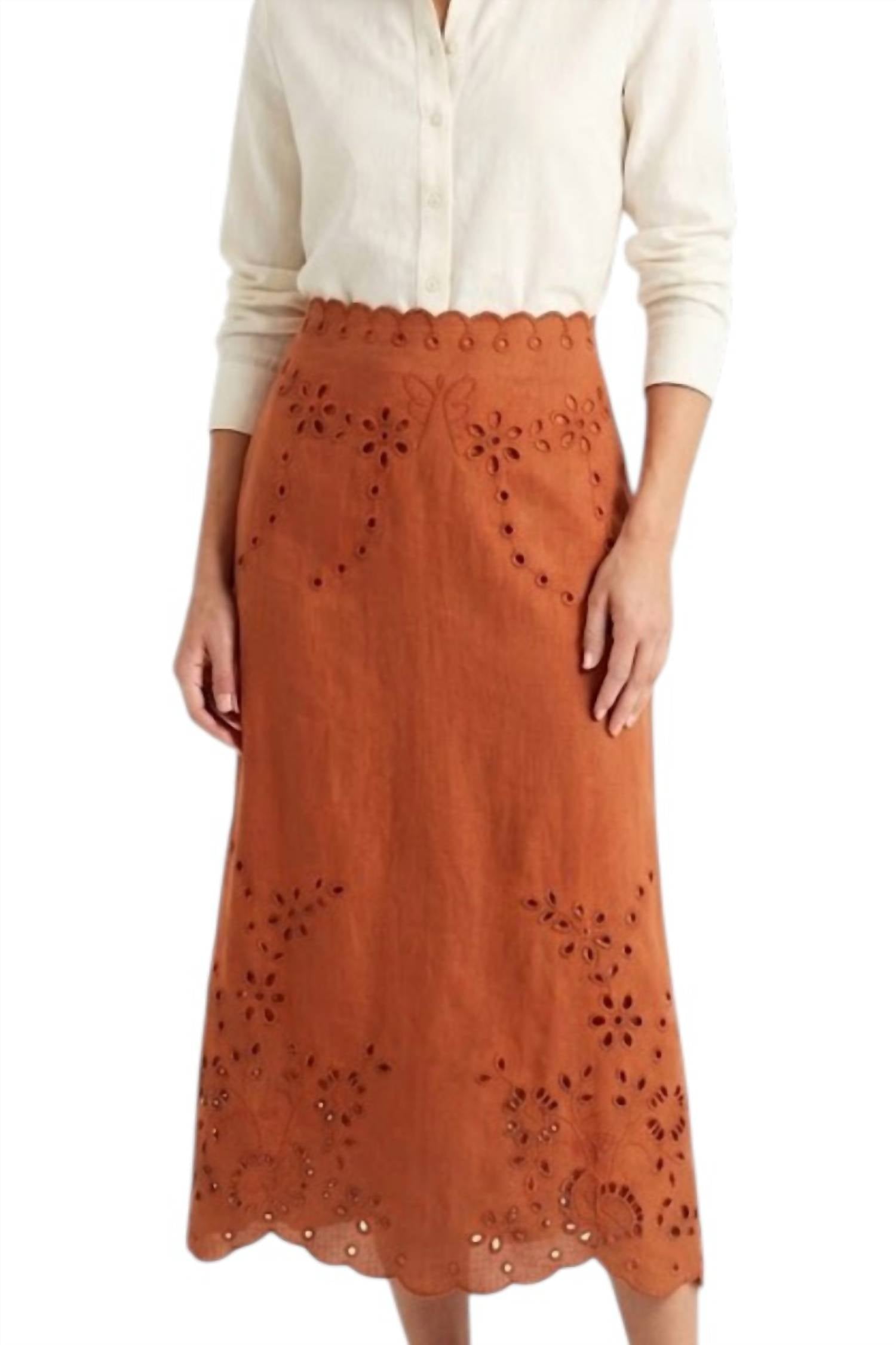 Annabo - Eyelet Midi Skirt