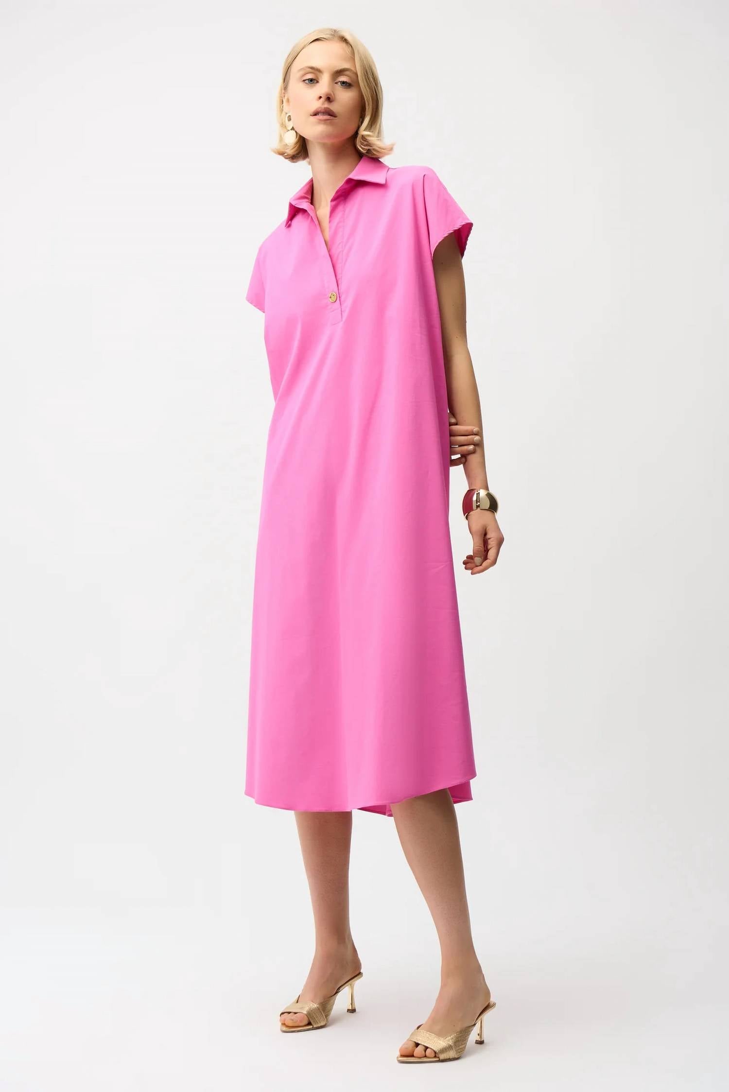Joseph Ribkoff - Stretch Poplin Trapeze Shirt Dress
