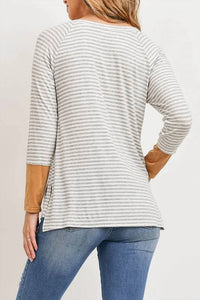 Potter'S Pot - LACE UP STRIPE TOP