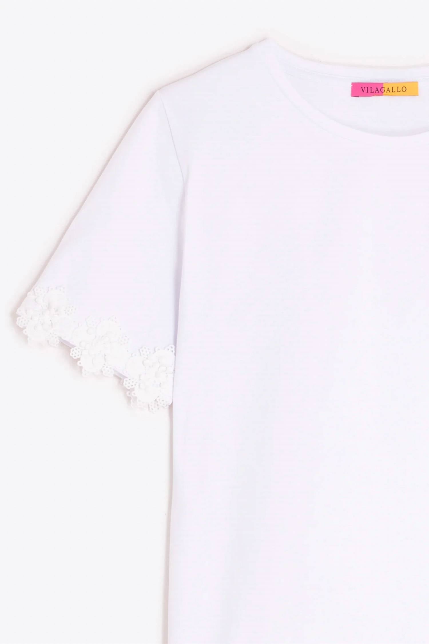 Vilagallo - Lace Sleeve T-shirt