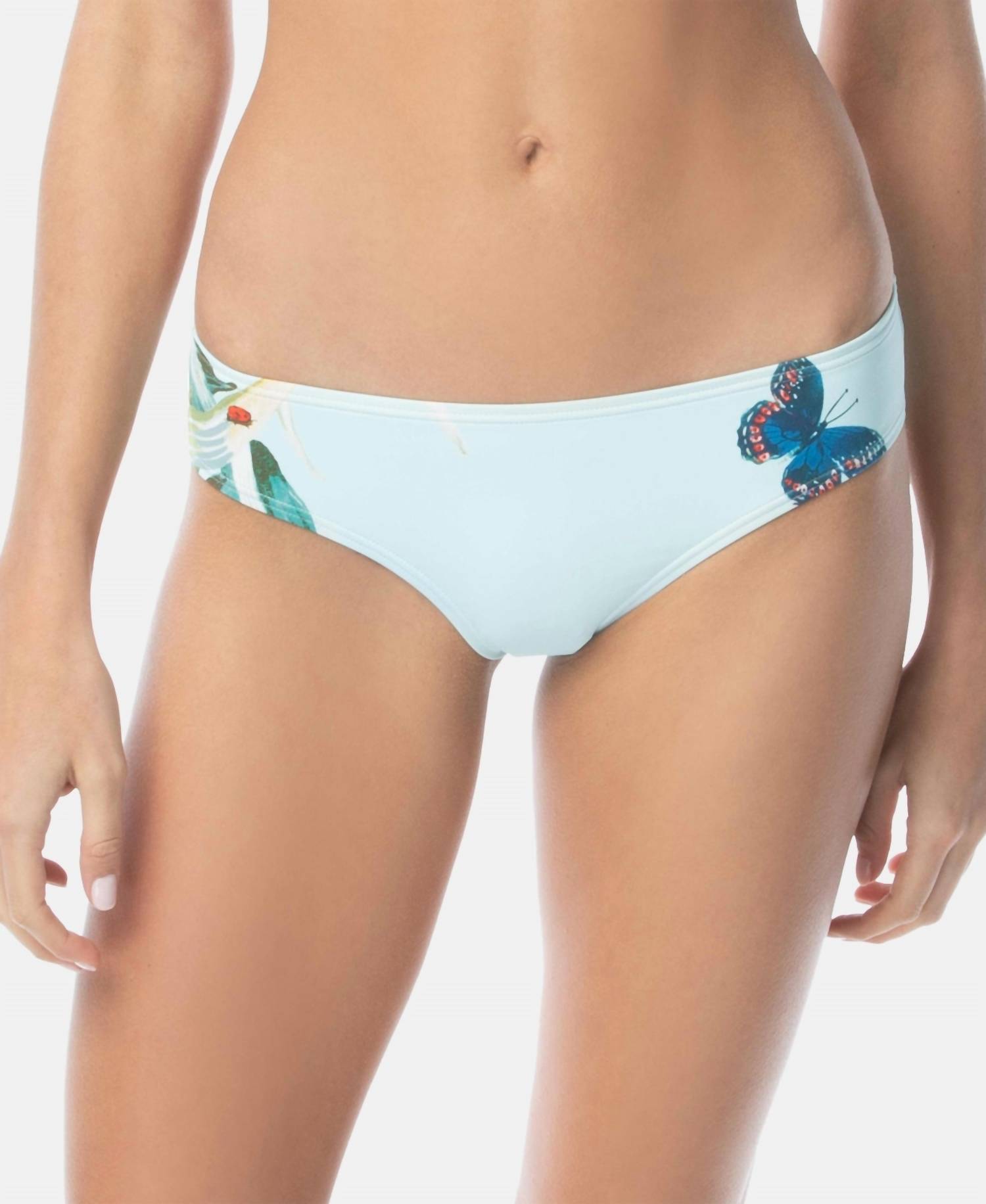 Vince Camuto - Garden Paradise Printed Shirred Cheeky Bikini Bottoms