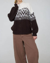 Blu Pepper - Fair Isle Half Zip Sweater