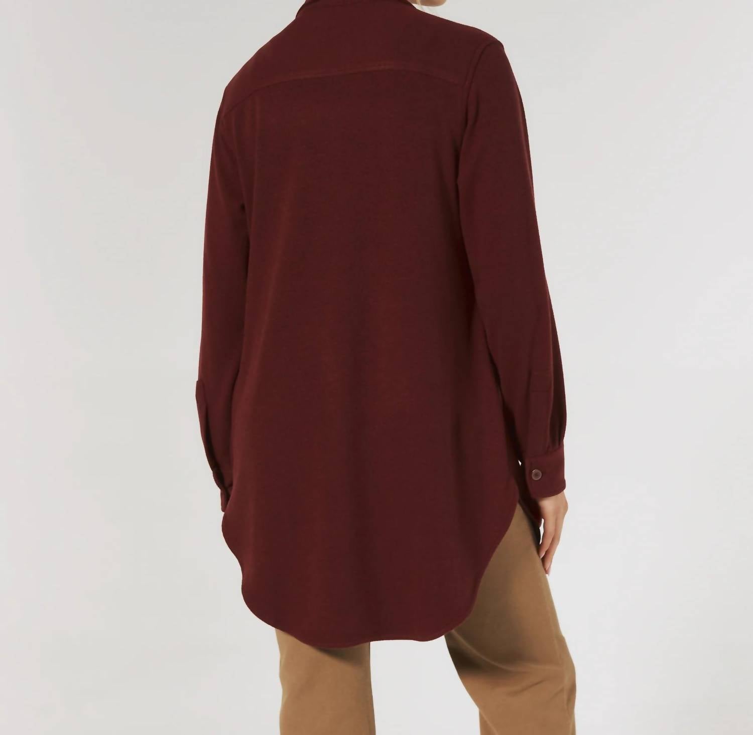 7Diamonds Generation Buttery-soft Shacket in brick - women's jacket - alternate view