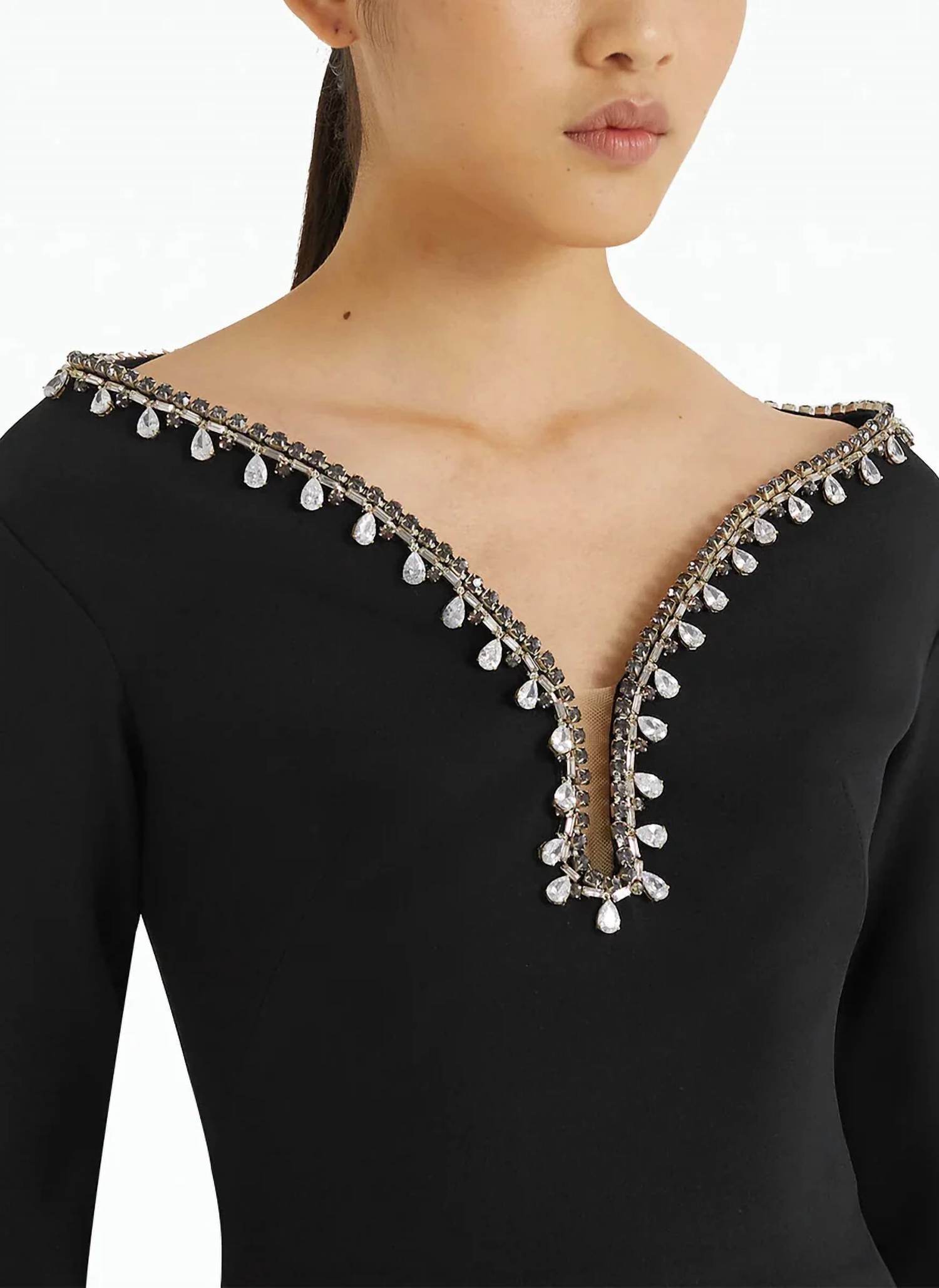 Safiyaa - Smyth Midi Dress With Sirius Trim