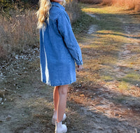 BluIvy Downtown Denim Mini Shirt Dress in blue - women's dress - alternate view