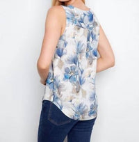 Charlie B - Printed Sleeveless Linen Blend Blouse