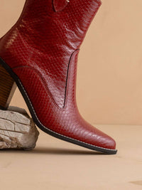 OASIS SOCIETY Women's Tara Two Paneled Western Boots in red - women's shoe - view 4