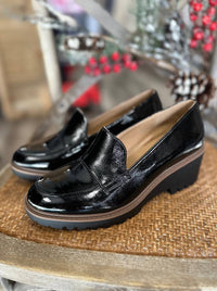 SODA Women's Smart Wedge Loafer in patent black - women's flats - alternate view