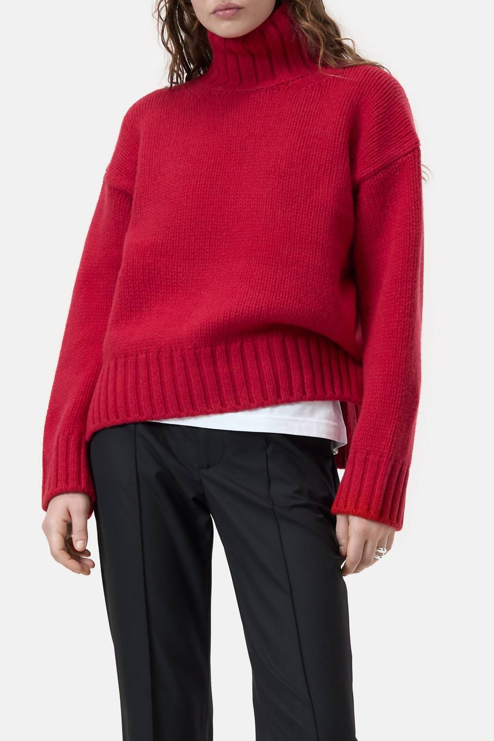 CLOSED Pure Wool Jumper Sweater in chili pepper red - women's sweater