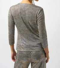 Joseph Ribkoff - Foiled Knit Wrap Top