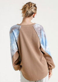Umgee - Waffle Knit Tie Dye Top