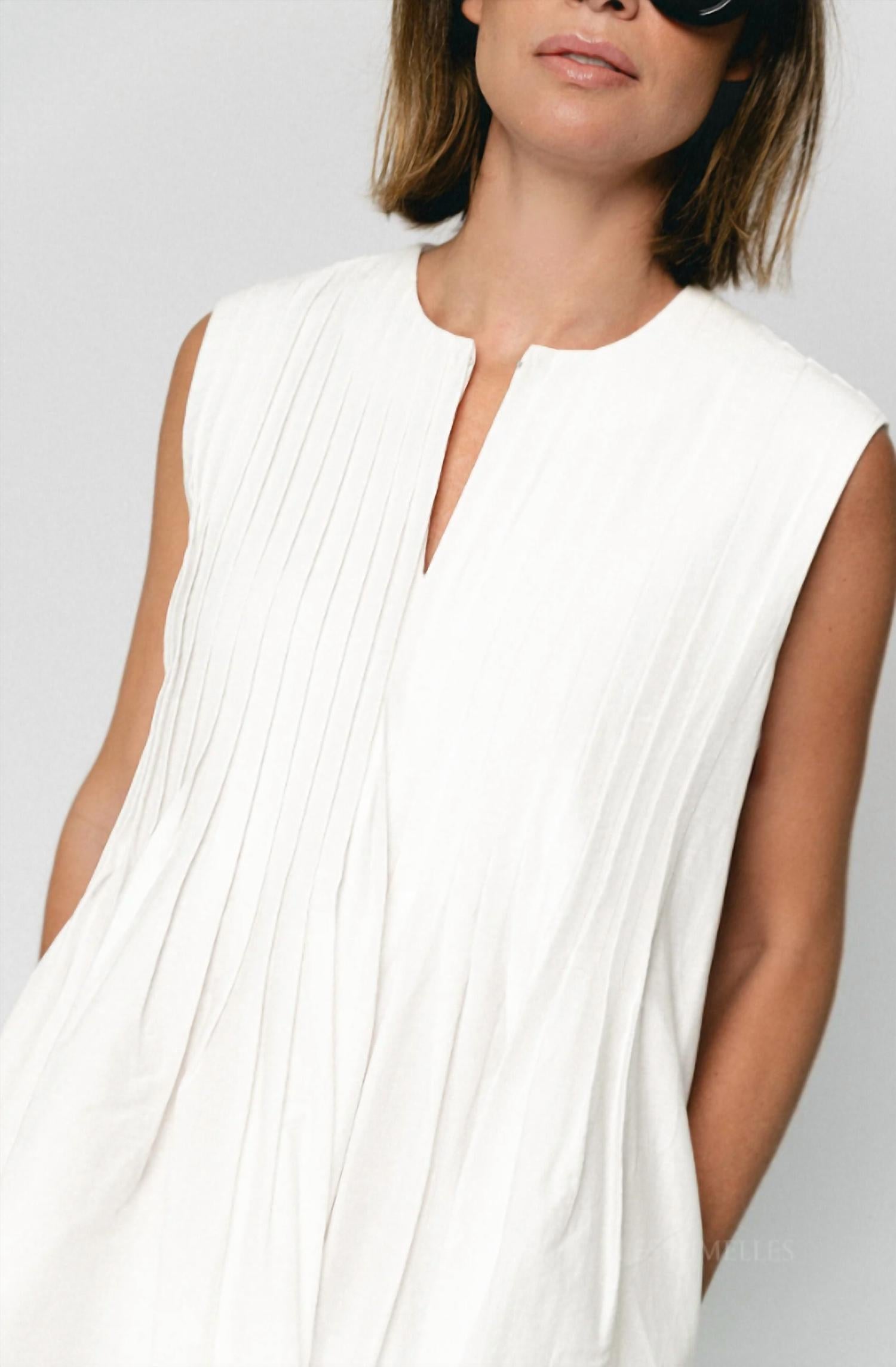 Suncoo - Conely Pleated Sleeveless Mini Dress