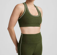 BEYOND YOGA Spacedye Ready Bra in army green heather - women's intimate - alternate view