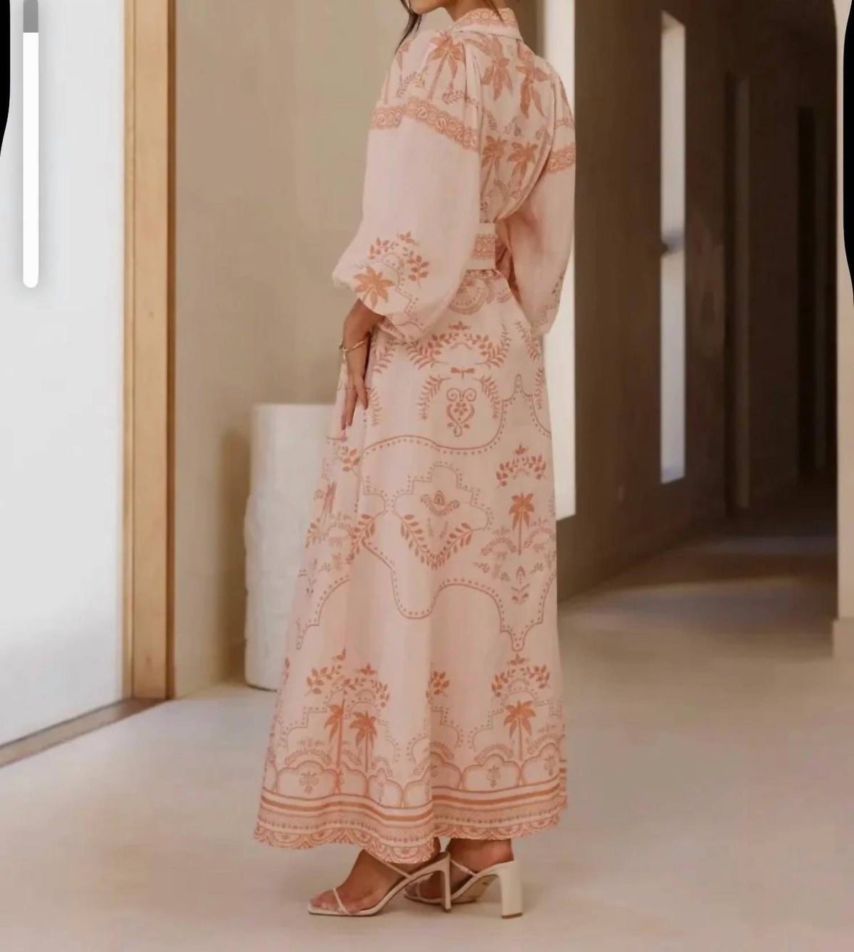 Lily Clothing - Palm Linen Midi Dress