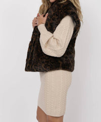 Sage The Label - Waverly Leopard Faux Fur Oversized Vest
