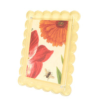 Tara Wilson Designs Scallop Acrylic Picture Frame in pastel yellow - item - detail view