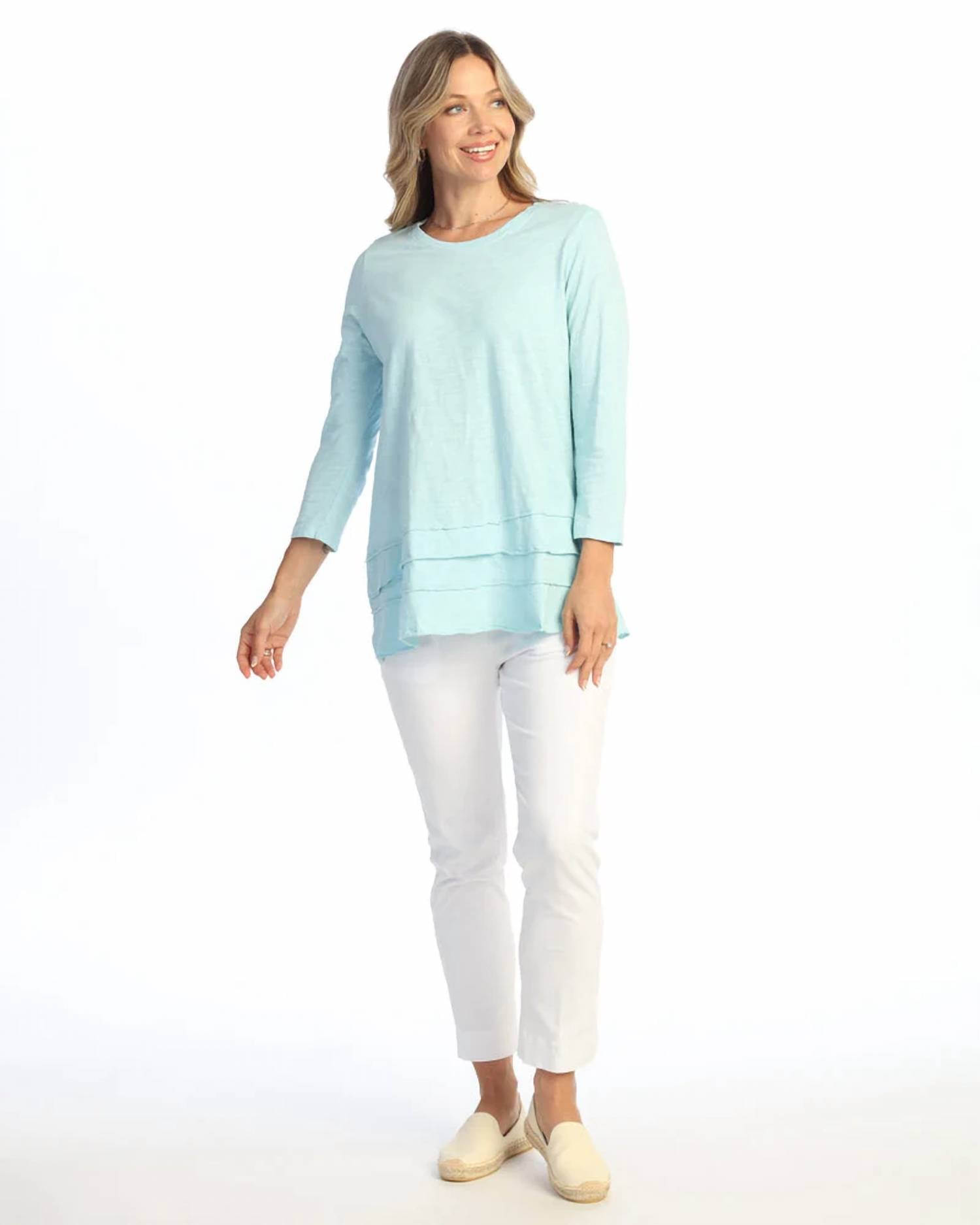 Jess & Jane - M66 Slub With Contrast Hem Top
