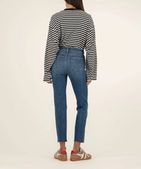 KUT FROM THE KLOTH Reese High Rise Ankle Straight Jeans in intuition - women's jeans - detail view