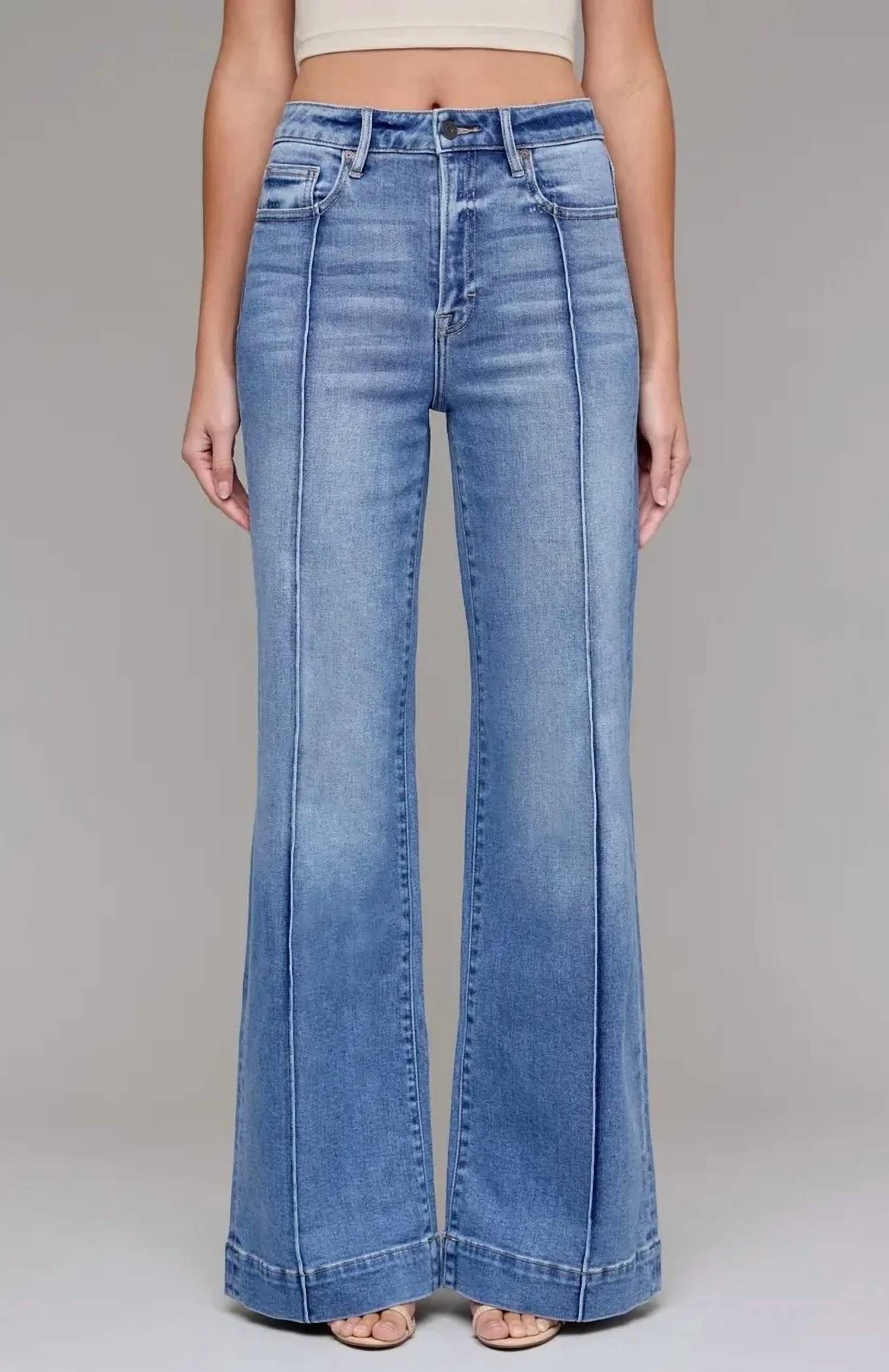 Hidden - Happi Pintuck Flare Jeans