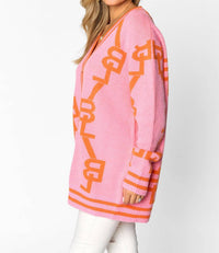 Buddylove - Varsity Long Sleeve Button Up Cardigan
