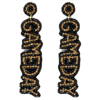 Sophia Collection - Women's Game Day Letter Beaded Rhinestone Post Earrings