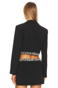 Astr - The Hazel Rheinstone Trim Cropped Blazer