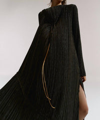 Marina Moscone - Plissé Tabard Maxi Dress