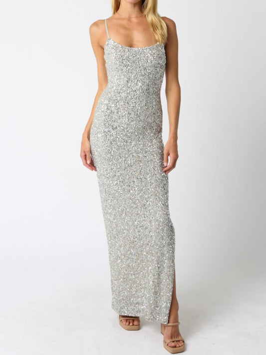 Olivaceous - Gilded Night Midi Dress