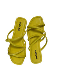 SODA Women's Criss Cross Strappy Sandals in yellow - women's sandal
