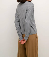 Kaffe - Kalola V-neck Striped Loose Fit Pullover