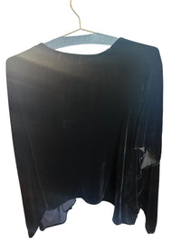 cut loose Women's Velvet Shawl in black - women's sweater - detail view