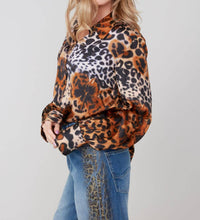 Renuar Wild Side Blouse in tan - women's blouse - alternate view