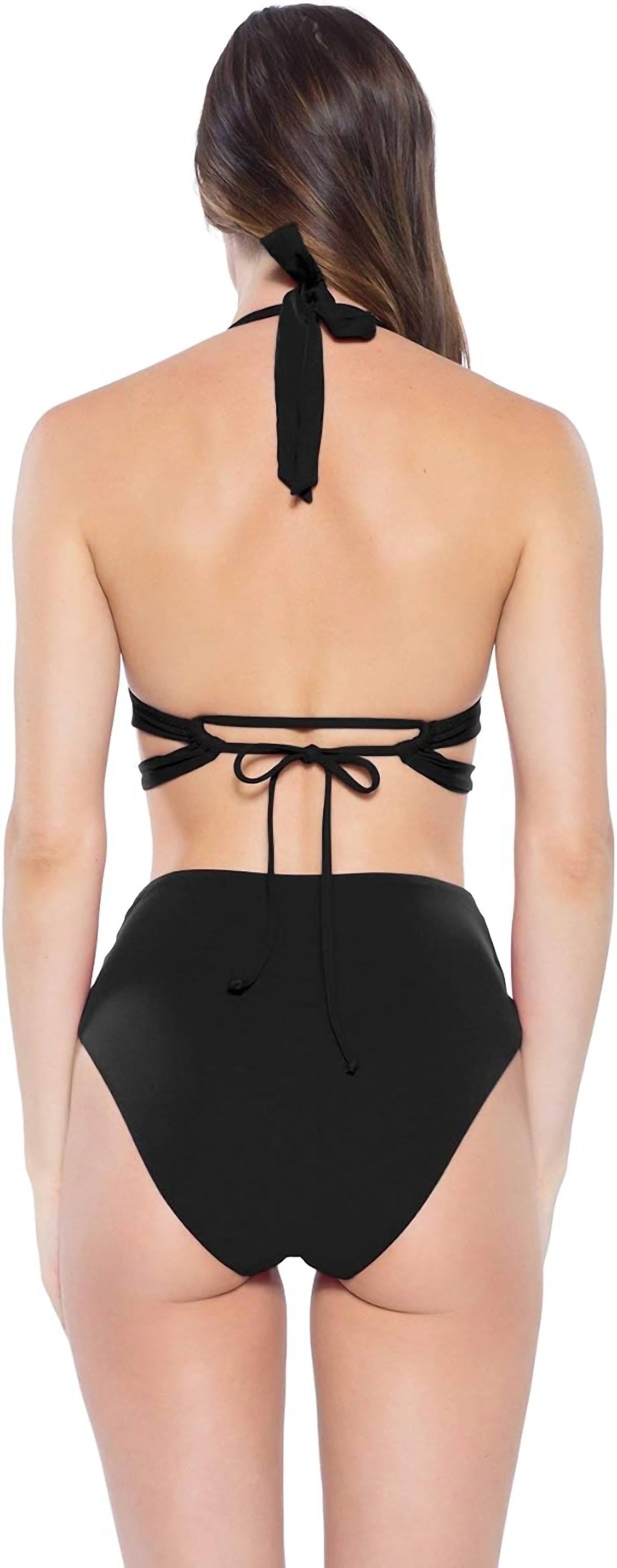 Becca By Rebecca Virtue - Cut Out Banded Halter Bikini Top