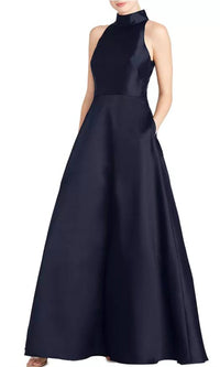 Ml Monique Lhuillier - Mikado High Neck Gown
