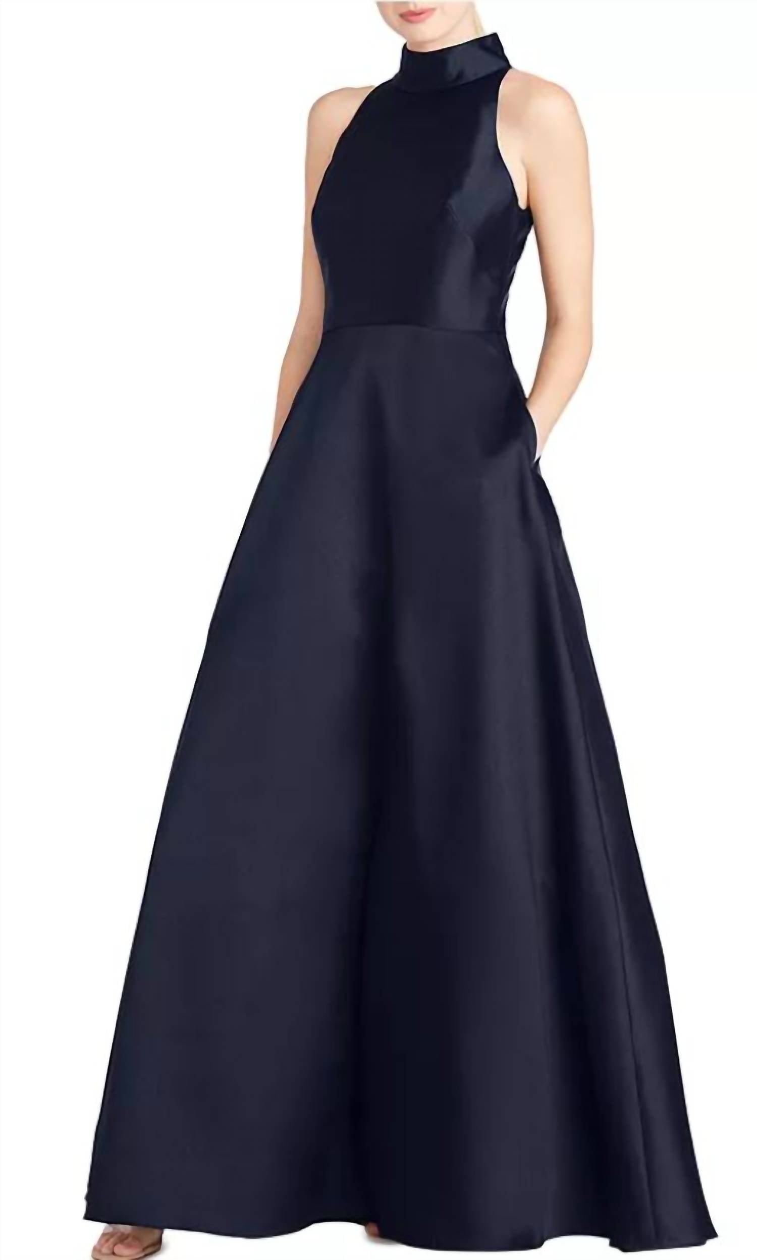 Ml Monique Lhuillier - Mikado High Neck Gown