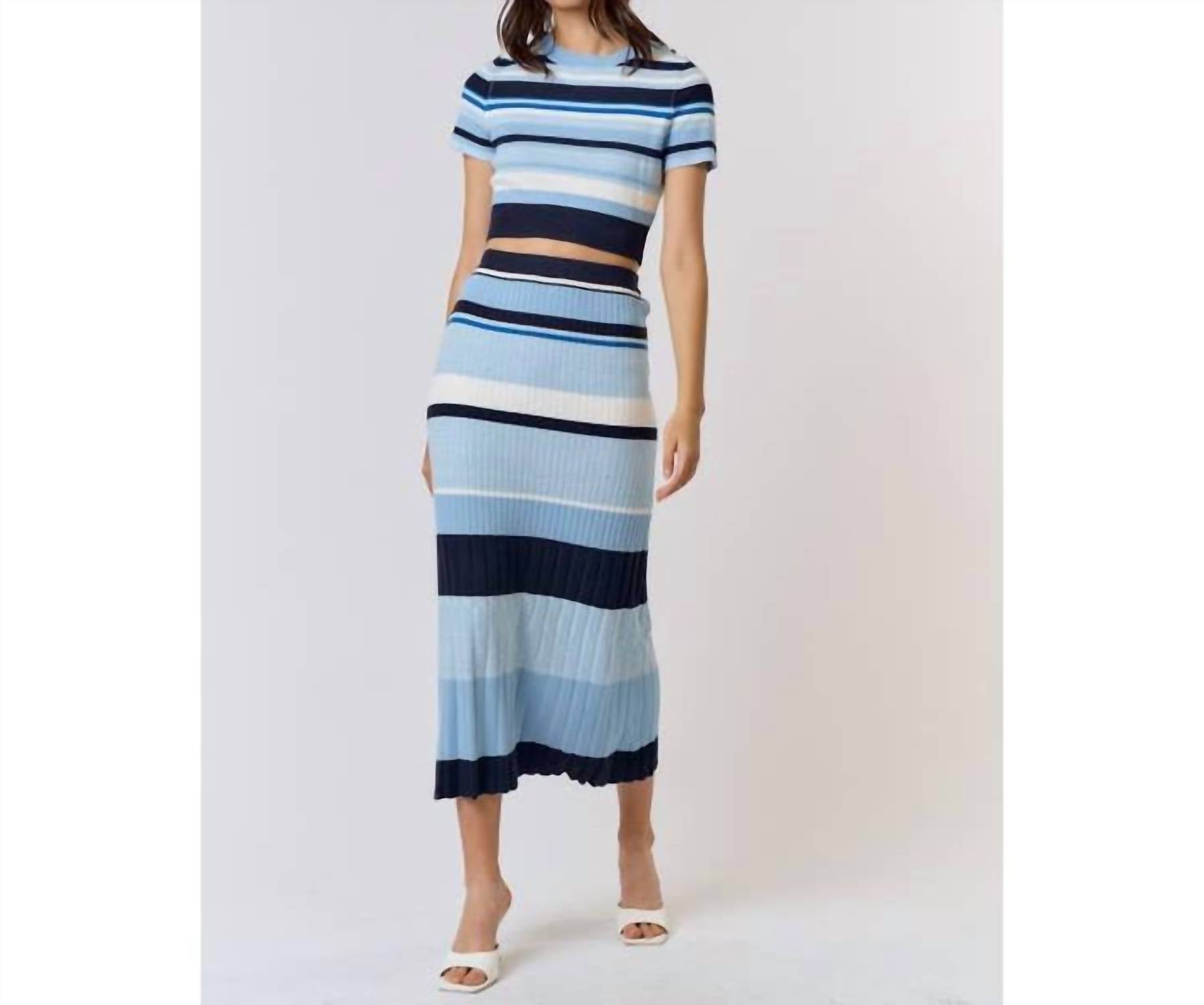 Lalavon - Women's Sweater Top And Skirt Set